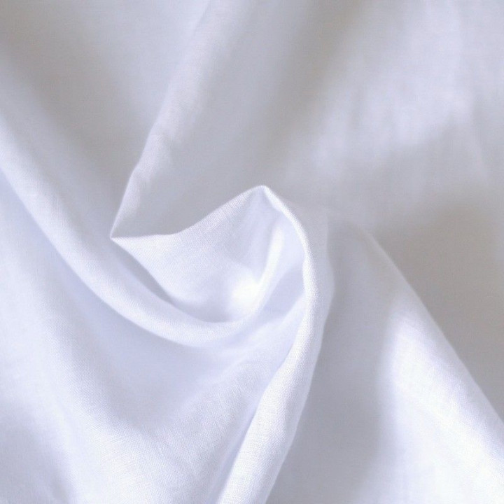 Tissu Lin Uni Blanc Pur – Largeur 140 cm – Tissu Naturel Haut de Gamme – Moline