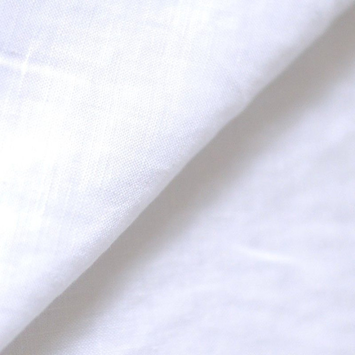 Tissu Lin Uni Blanc Pur – Largeur 140 cm – Tissu Naturel Haut de Gamme – Moline