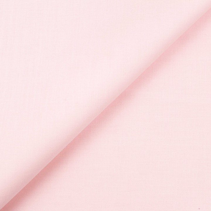 Tissu satin de coton rose pâle uni