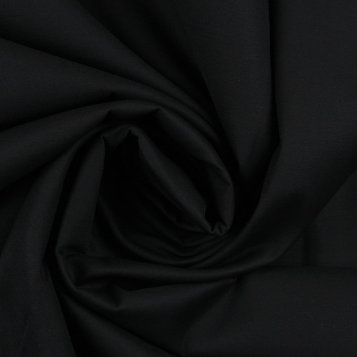 Coton uni satiné de couleur noir