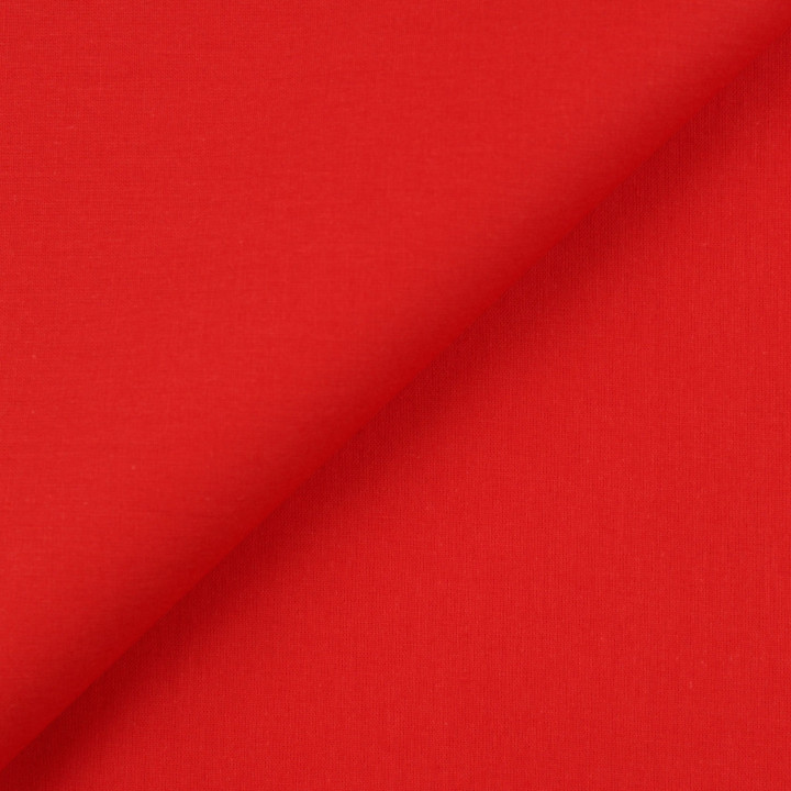 Tissu de Popeline de Coton Uni Rouge - Haute Qualité & Resistant