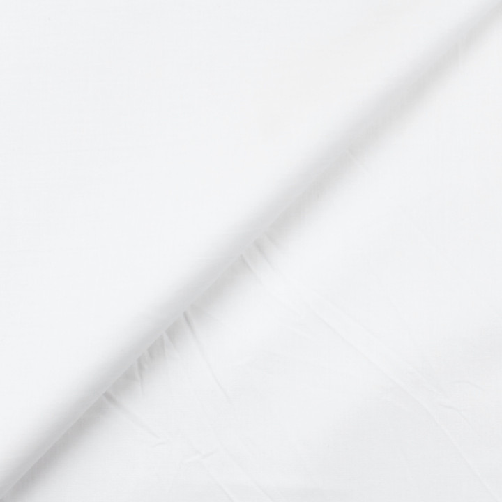 Tissu popeline de coton blanc uni – Tissu fin, doux et léger – Idéal couture, chemises & doublures