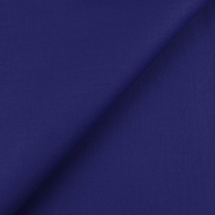 Tissu popeline de coton bleu roi uni – Doux, fin et fluide – Idéal chemises, robes, doublures & déco