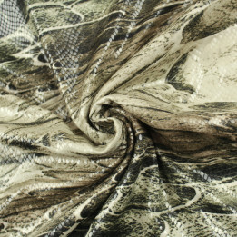Tissu jersey lycra brillant vert effet peau de serpent