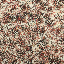Tissu Satin Imprimé Géométrique Queue de Poisson Beige – Léger, Fluide et Original pour Couture et Création