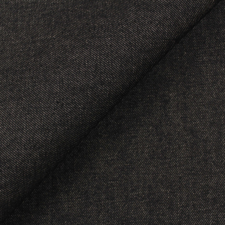 Tissu Jean Noir Uni Épais à Grande Maille – Ultra Résistant, Souple et Durable pour Vêtements, Accessoires et Ameublement