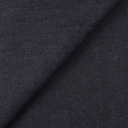 Tissu Jean Fin Bleu Nuit Uni à Maille Moyenne au mètre | Moline