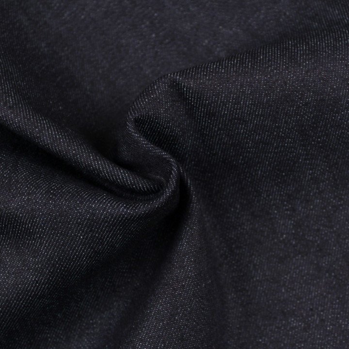 Tissu Jean Fin Bleu Nuit Uni à Maille Moyenne – Léger, Souple et Résistant pour Vêtements et Accessoires Décontractés