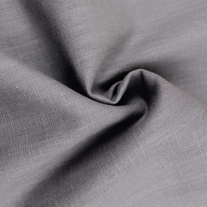 Tissu 100% Lin Uni Gris – Léger, Naturel et Haut de Gamme pour Vêtements Élégants, Décoration Chic et Projets Créatifs