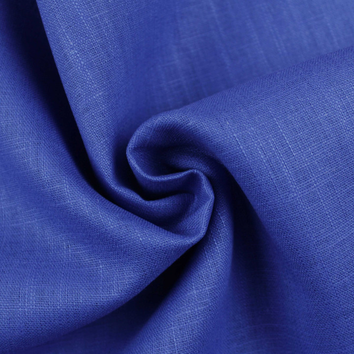 Tissu 100% Lin Uni Bleu Roy – Léger, Naturel et Haut de Gamme pour Vêtements Élégants, Déco Moderne et Projets Créatifs