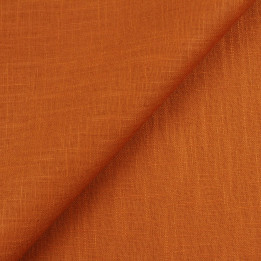 Tissu 100% Lin Uni Rouille – Naturel, Léger et Haut de Gamme pour Couture Mode, Déco Tendance et Projets Créatifs