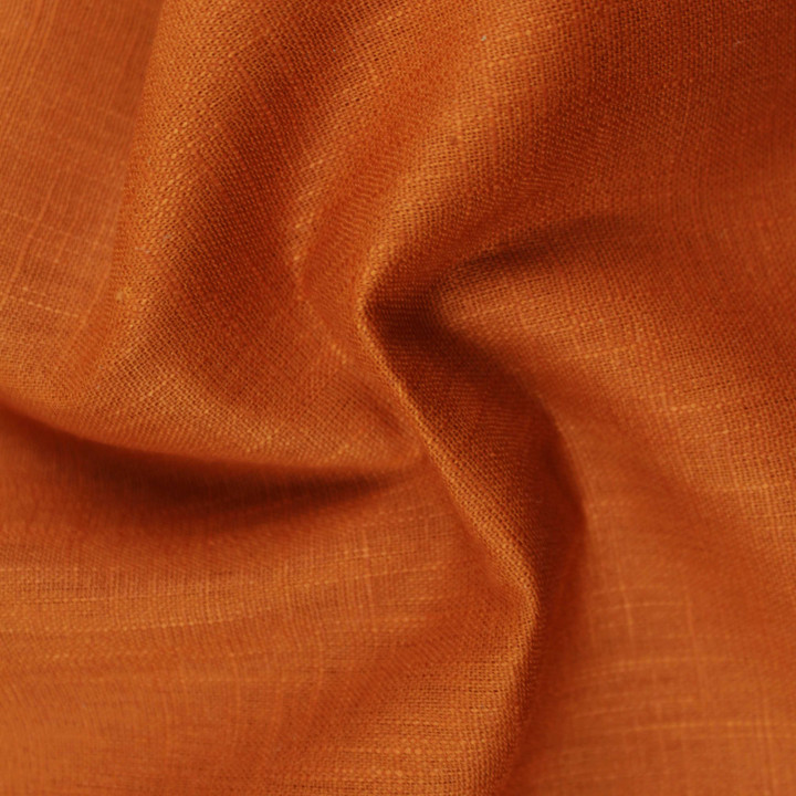 Tissu 100% Lin Uni Rouille – Naturel, Léger et Haut de Gamme pour Couture Mode, Déco Tendance et Projets Créatifs