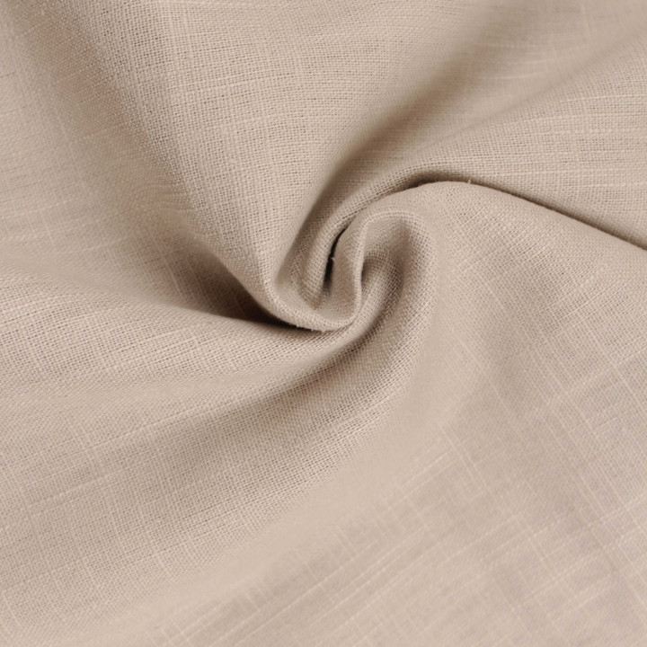 Tissu 100% Lin Uni Beige – Naturel, Léger et Haut de Gamme pour Vêtements Élégants, Décoration Chic et Projets Créatifs