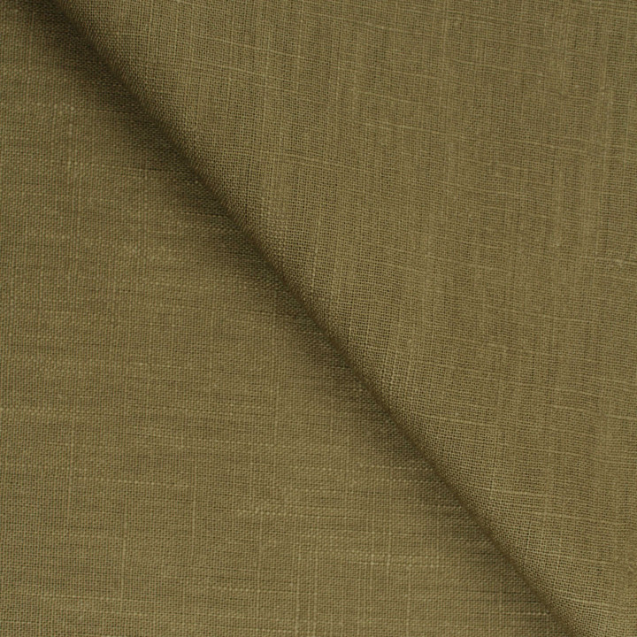 Tissu 100% Lin Uni Vert Kaki – Naturel, Résistant et Haut de Gamme