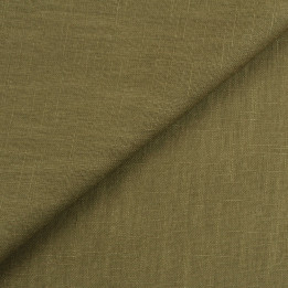 Tissu 100% Lin Uni Vert Kaki – coupon de 3 m | Moline