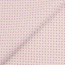 Tissu Coton Blanc à Petit Motif Géométrique Violet | Moline