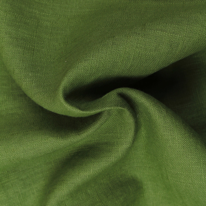 Coupon Tissu Lin Uni Vert De Gris | 3m x 140cm | 100% Naturel & Éco-responsable