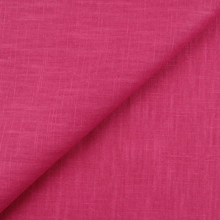 Coupon Tissu Lin Uni Framboise | 3m x 140cm | 100% Naturel & Éco-responsable