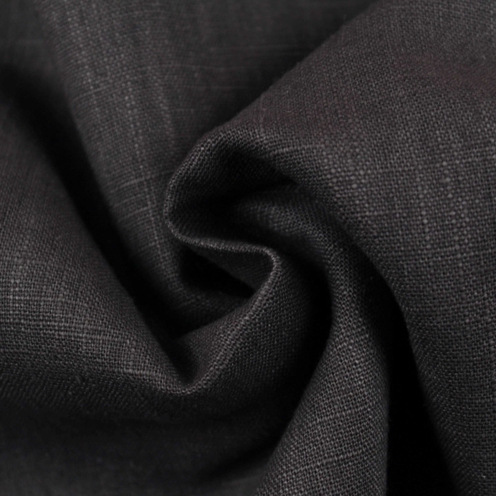 Tissu Lin Uni Gris Anthracite – Naturel, Élégant et Intemporel