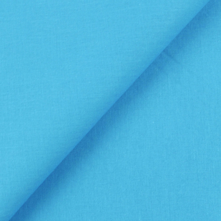 Tissu coton uni popeline bleu clair – Frais et élégant