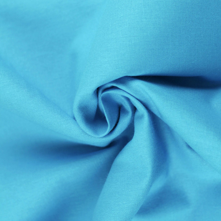 Tissu coton uni popeline bleu clair – Frais et élégant