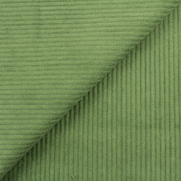 Tissu velours côtelé vert uni – Doux, élégant et polyvalent | Moline