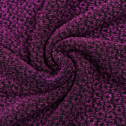 Tissu jersey trame violet brillant et noir extensible