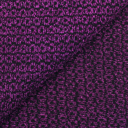 Tissu jersey trame violet brillant et noir extensible | Moline