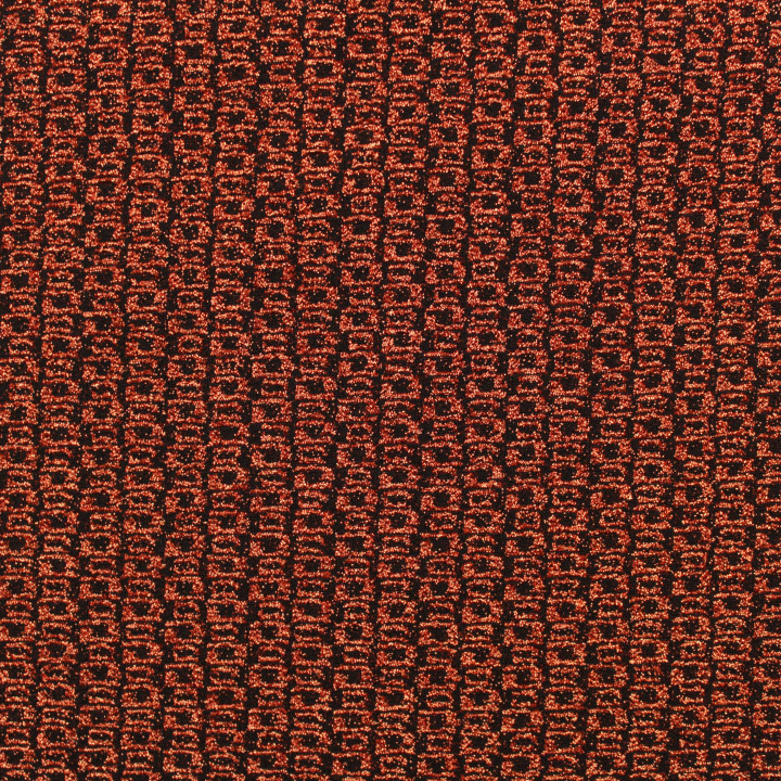 Tissu jersey tramé noir et orange brillant et extensible