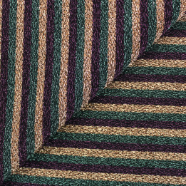 Tissu jersey à rayures multicolores violet, vert et bronze | Moline