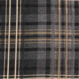 Tissu polyester imprimé à carreaux noir, beige et gris – Léger, résistant et facile d’entretien