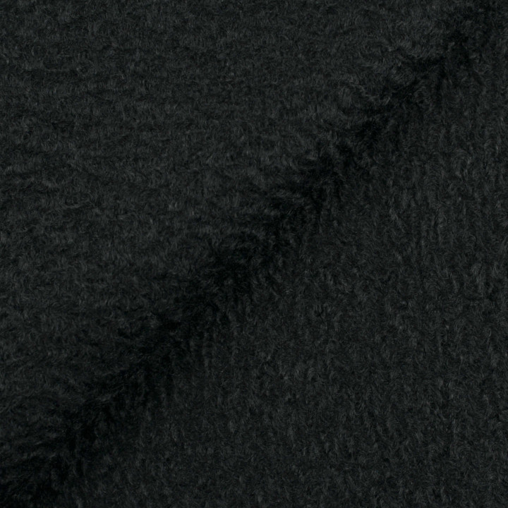 Tissu lainage noir uni à léger relief de vague – tissu pour manteaux et vestes