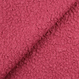 Tissu Lainage Bouclette Fushia Clair Uni – Doux, Chaud et Moelleux – Parfait Vêtements & Accessoires