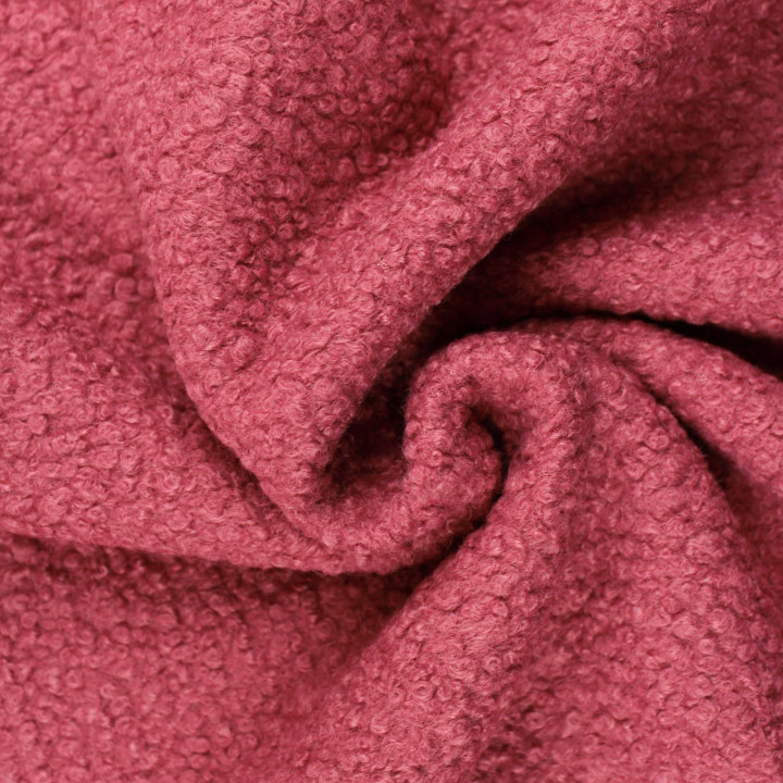 Tissu Lainage Bouclette Fushia Clair Uni – Doux, Chaud et Moelleux – Parfait Vêtements & Accessoires