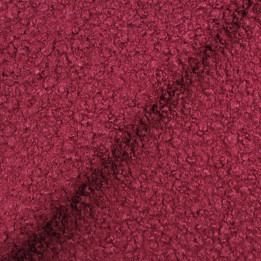 Tissu Lainage Bouclette Fushia Foncé Uni – Doux, Chaud et Moelleux – Idéal Vêtements & Accessoires