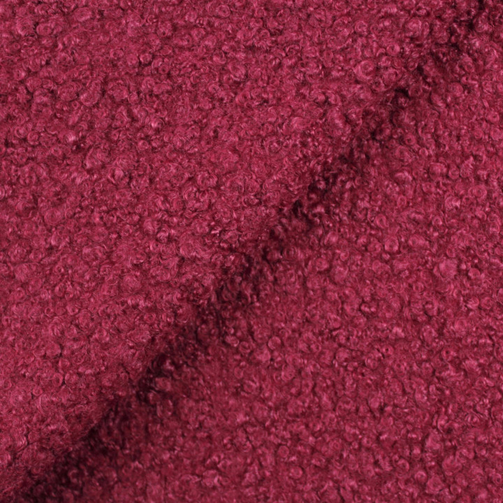 Tissu Lainage Bouclette Fushia Foncé Uni – Doux, Chaud et Moelleux – Idéal Vêtements & Accessoires