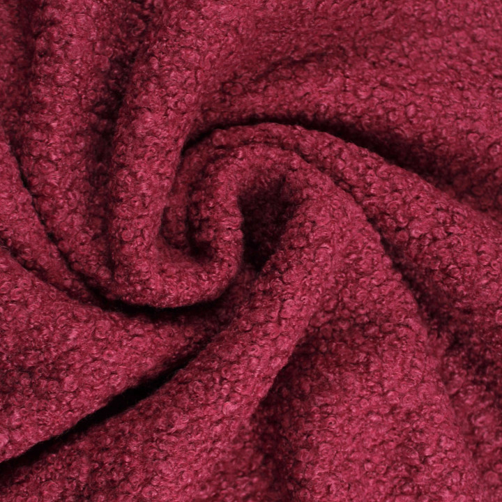 Tissu Lainage Bouclette Fushia Foncé Uni – Doux, Chaud et Moelleux – Idéal Vêtements & Accessoires