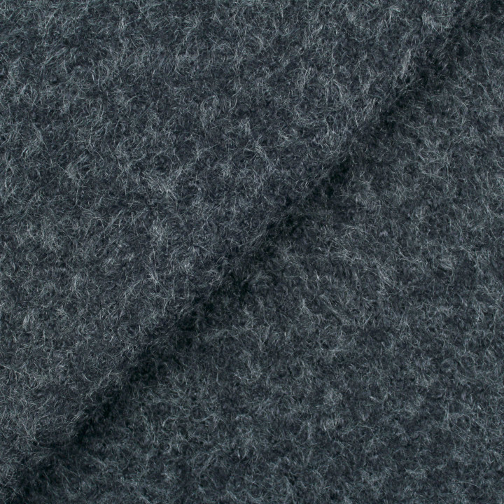 Tissu Lainage Bouclette Gris Foncé Uni – Doux, Chaleureux et Élégant