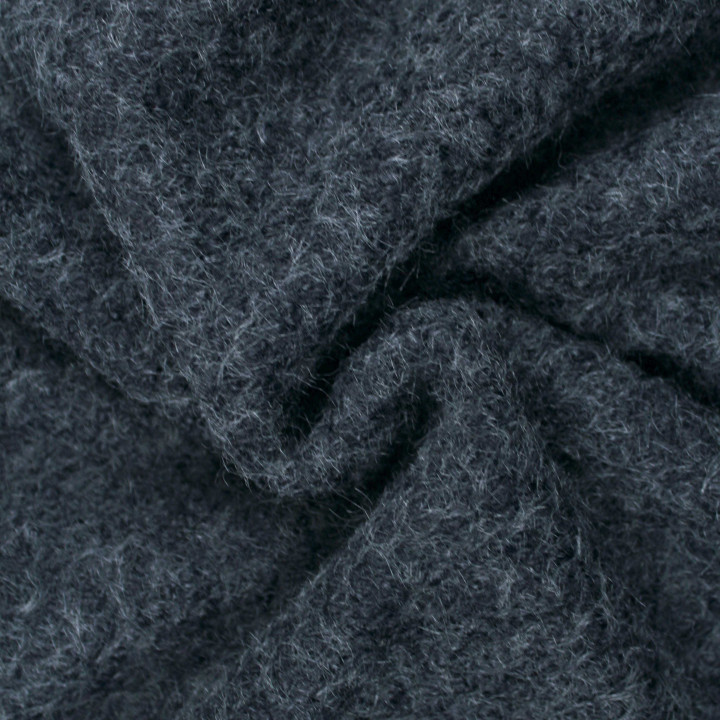 Tissu Lainage Bouclette Gris Foncé Uni – Doux, Chaleureux et Élégant