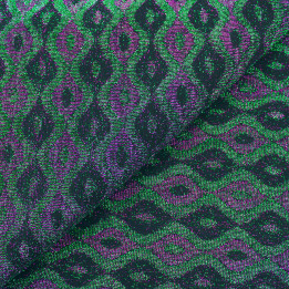 Tissu Jersey Extensible à Reflets Vert et Mauve | Moline
