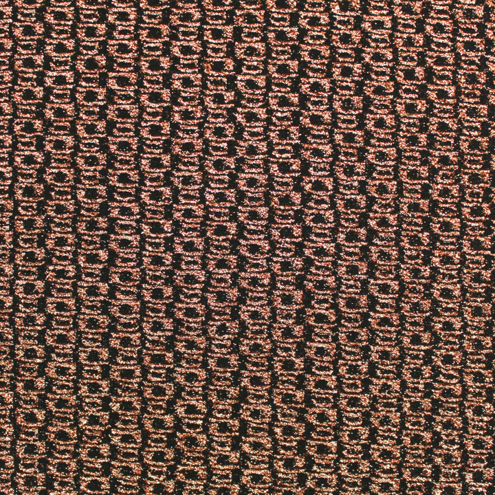 Tissu Jersey Extensible Bronze Brillant & Noir – Motif Géométrique Moderne