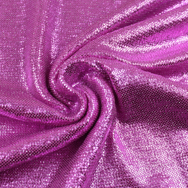 Tissu Jersey Rose Brillant à Paillettes – Extensible & Confortable