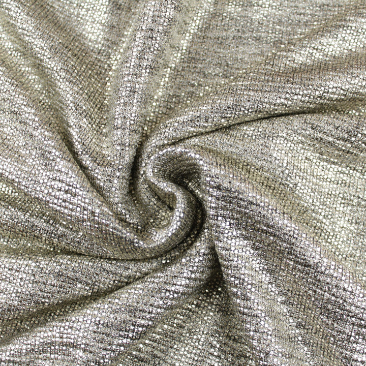 Tissu Jersey Brillant Argent Uni – Extensible & Confortable