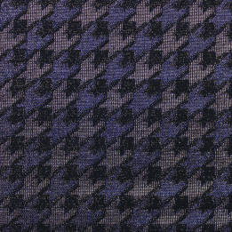 Tissu Jersey à Motif Géométrique Argent et Noir à Reflets Bleutés