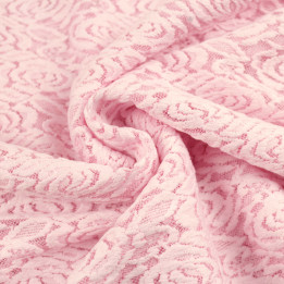 Tissu Dentelle à Motif Floral Rose Uni – Élégante & Délicate