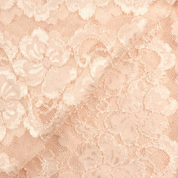 Tissu Dentelle Saumon Fin à Motifs Fleuris Brillant – Douceur & Élégance