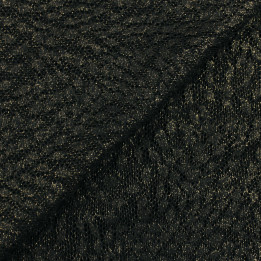 Tissu Dentelle Noire Fine à Reflets Dorés – Motifs Géométriques Chic & Modernité