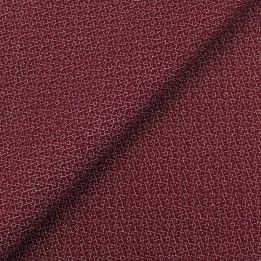 Tissu coton bordeaux motif géométrique blancs | Moline