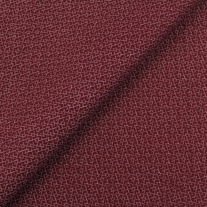 Tissu coton bordeaux motif géométrique blancs – Élégant et moderne