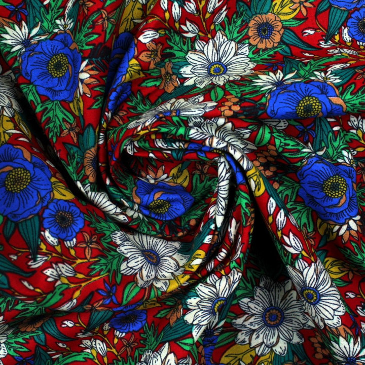 Tissu milleraie blanc à motifs parapluies et cœurs rose et gris